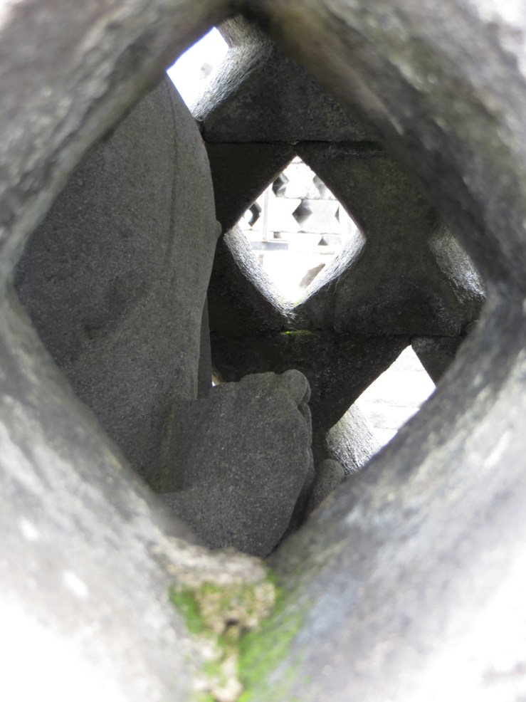 A Buddha statue inside of the stupa