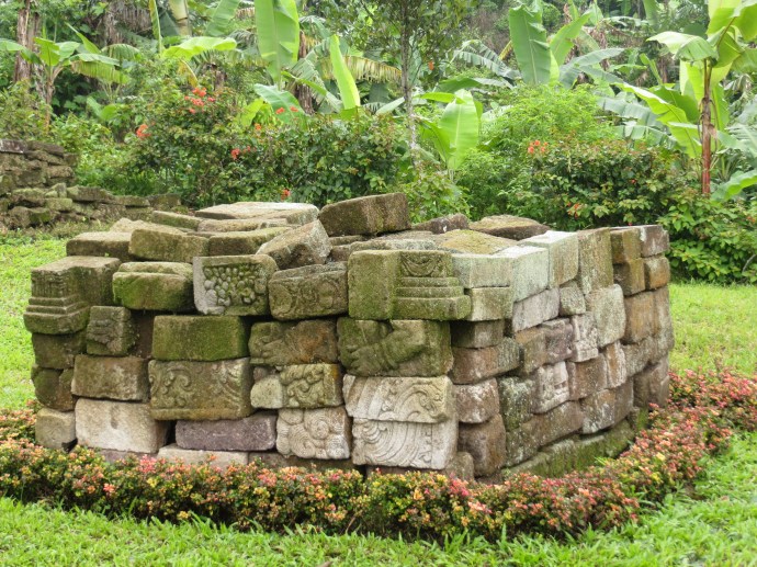 Carved stones that probably used to make up part of the temple.