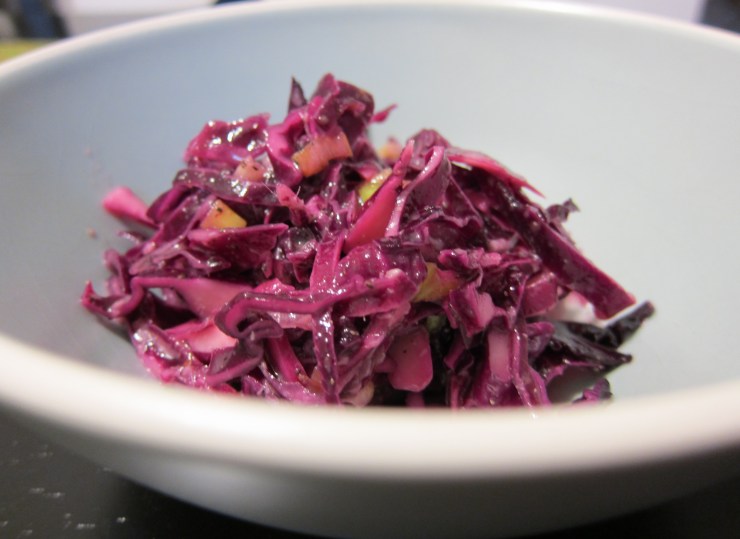 Red Cabbage Coleslaw with Green Onions and Horseradish by Tiny Chili Pepper