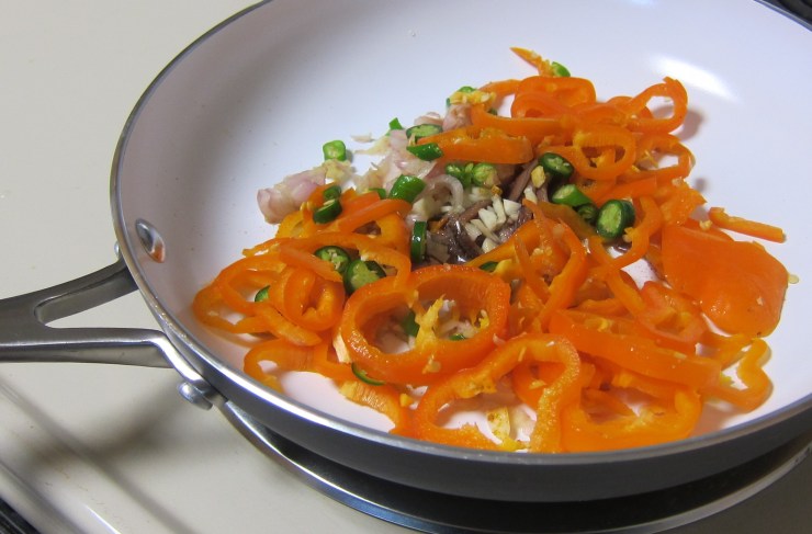 saute everything together TCP