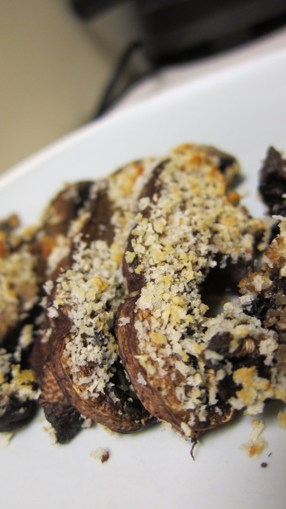 Roasted Portobello with breadcrumbs