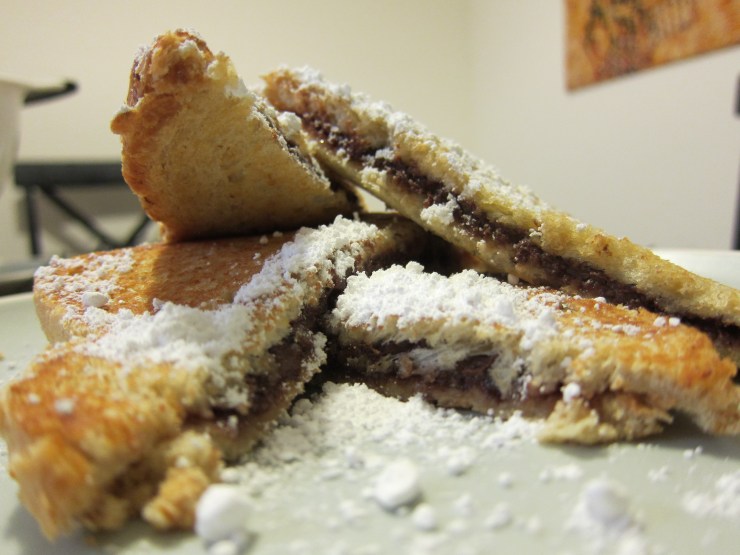 Nutella sandwich dusted with powdered sugar by Harini